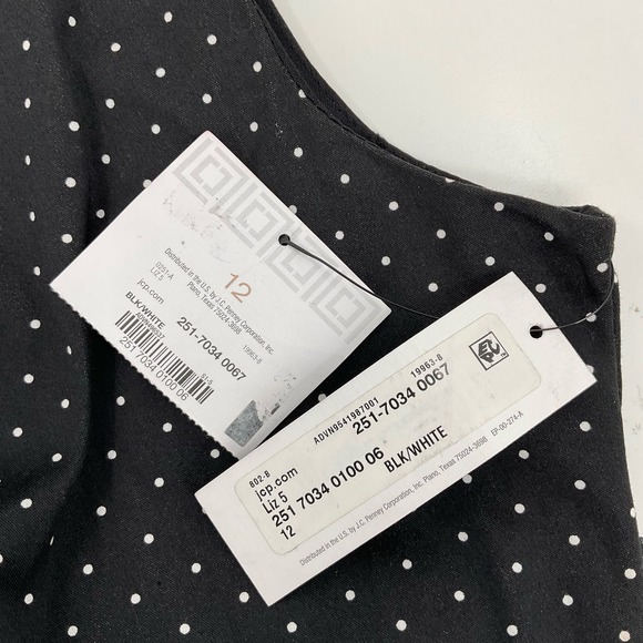 Liz Claiborne Black and White‎ Polka Dot Dress Size 12 NWT - Picture 3 of 6
